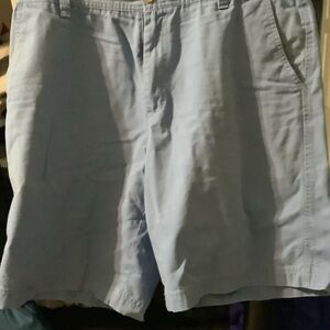 Izod‎ Men's Sky Blue Flat Front Shorts, Chino, 36